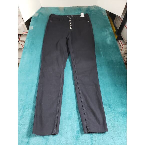 Old Navy Jeans Size 10 Womens Black Denim Pants High Rise Skinny Dark NWT - Picture 1 of 13